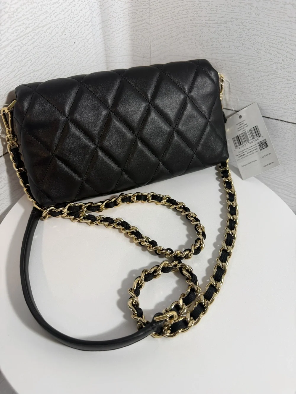 Kate Spade Carey Quilted Mini Black Leather Crossbody Gold & Dust Bag $329 — NWT - Picture 7 of 16